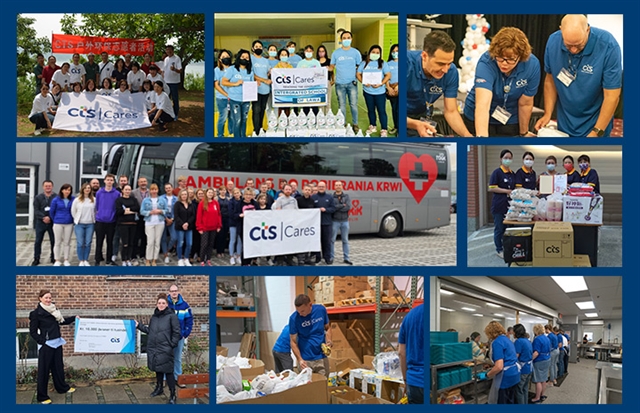 CTS Cares Collage of employees working and supporting various charity activities