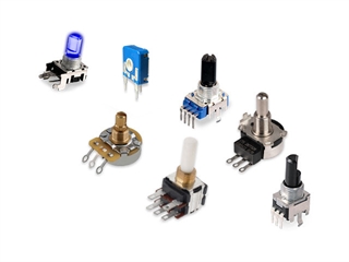 Assortment of industrial and commercial rotary potentiometers