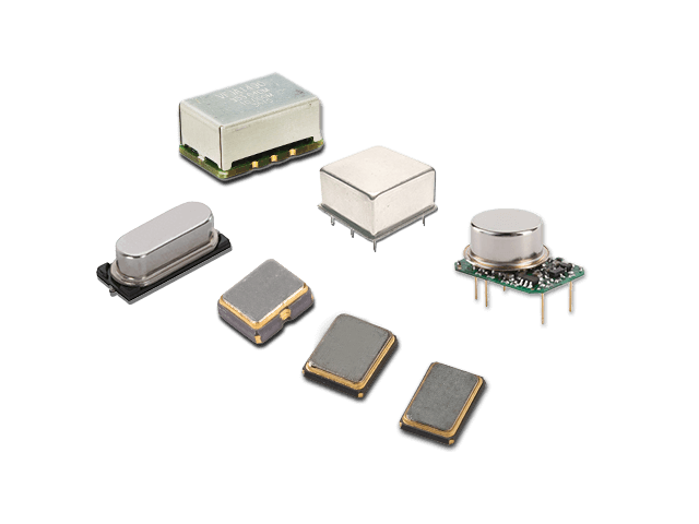 Assortment of five CTS frequency controls products on white background