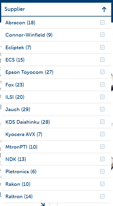 Image of the second drop down category on the tool's page