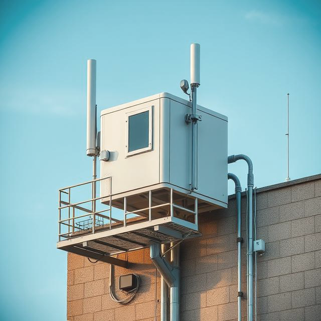 Small cell DAS device on the side of a building