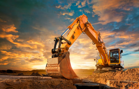 Construction Vehicle digging dirt