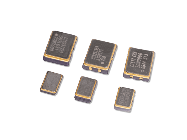 CTS Clock oscillators on white background