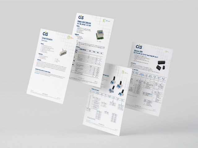CTS datasheets on grey background