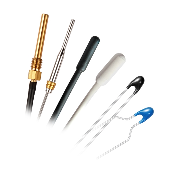 temperature sensors group shot on white background