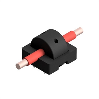 Clamp-on current sensor enclosed around conductor