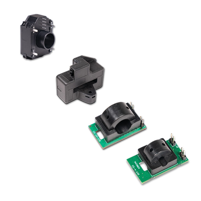 Four cts current sensors on white background