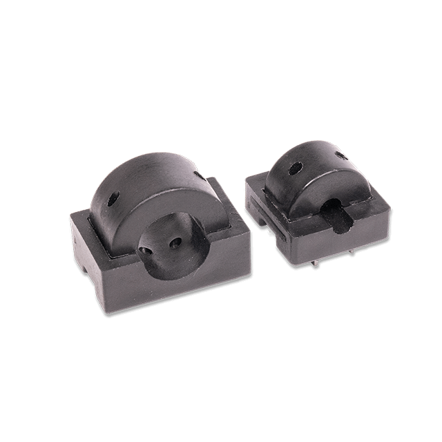 Two clamp on current sensors on white background