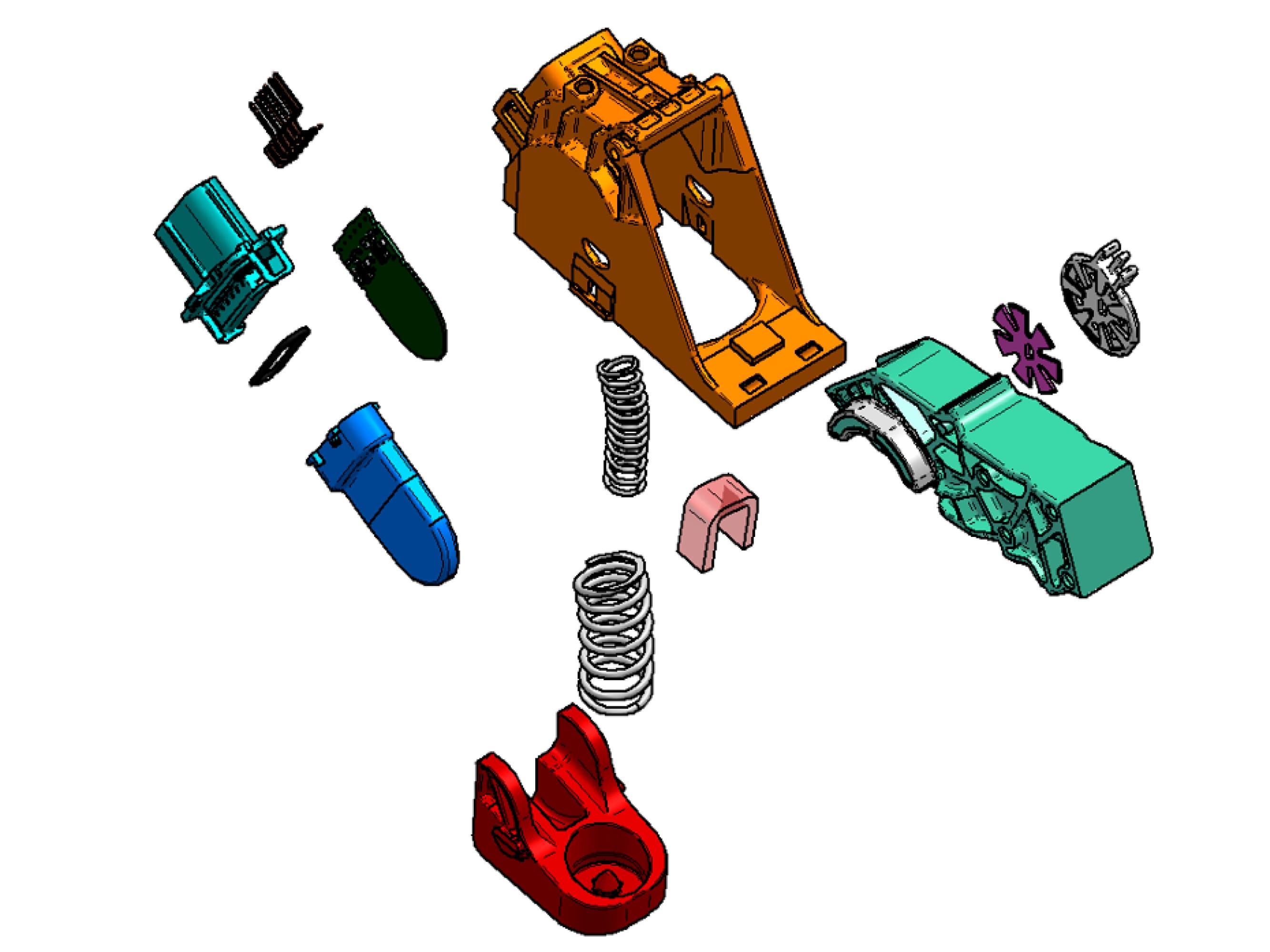 Exploded view of the series 782 non-contacting accelerator pedal from CTS Corporation