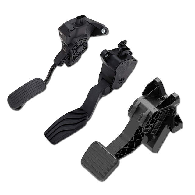 cts accelerator and brake pedals on white background