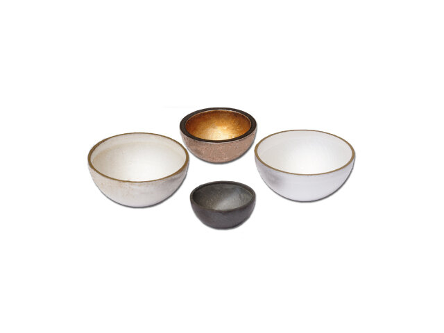 Bulk Piezoceramic Bowls and Hemispheres from CTS on white background