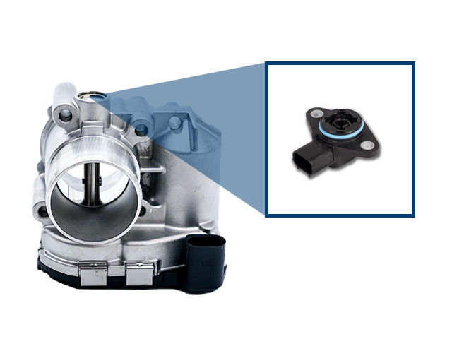 CTS throttle sensor in call out box showing where the product would be mounted on throttle