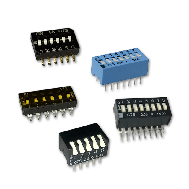 Five DIP switches from CTS Corporation